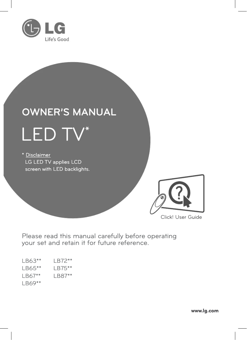 Imagen de la primera página del manual del dispositivo 32LB650T