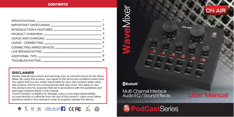 Page n°1 - Manuel utilisateur On Air Wave Mixer