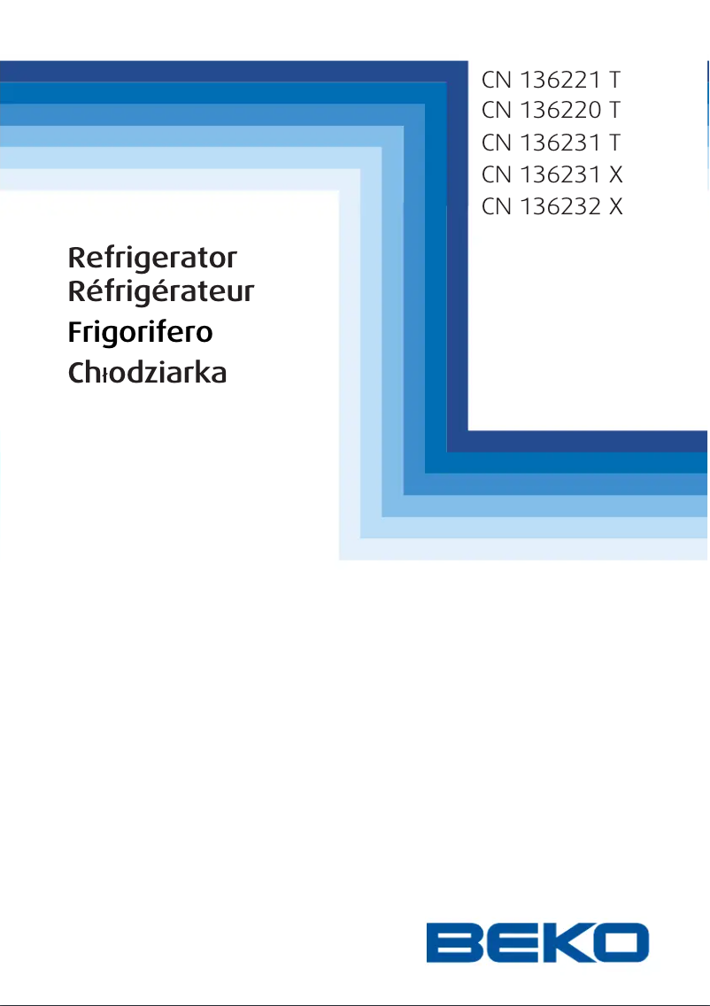 Page 1 de la notice Manuel utilisateur Beko CN136232X