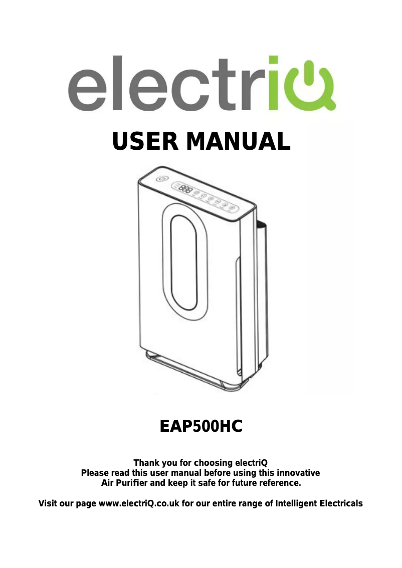 Página 1 del manual Manual de usuario ElectriQ EAP500HC