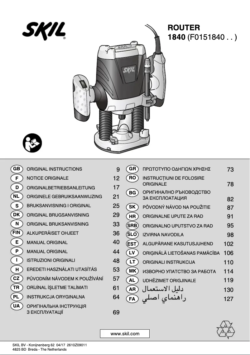 Page 1 of the manual User Manual Skil 1840 AD