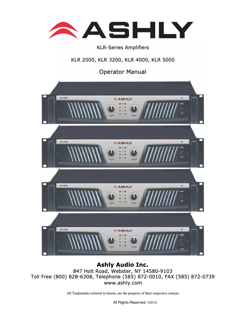 Page 1 de la notice Manuel utilisateur Ashly KLR 5000