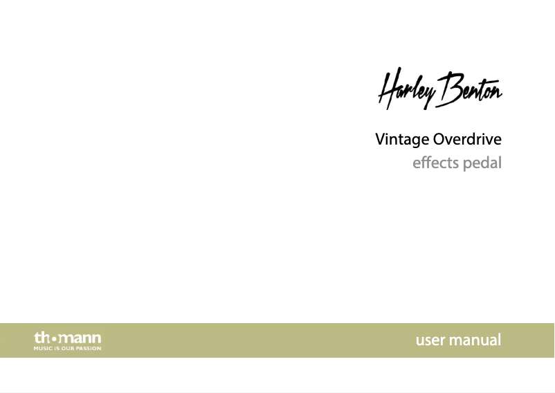 Page 1 de la notice Manuel utilisateur Harley Benton Vintage Overdrive
