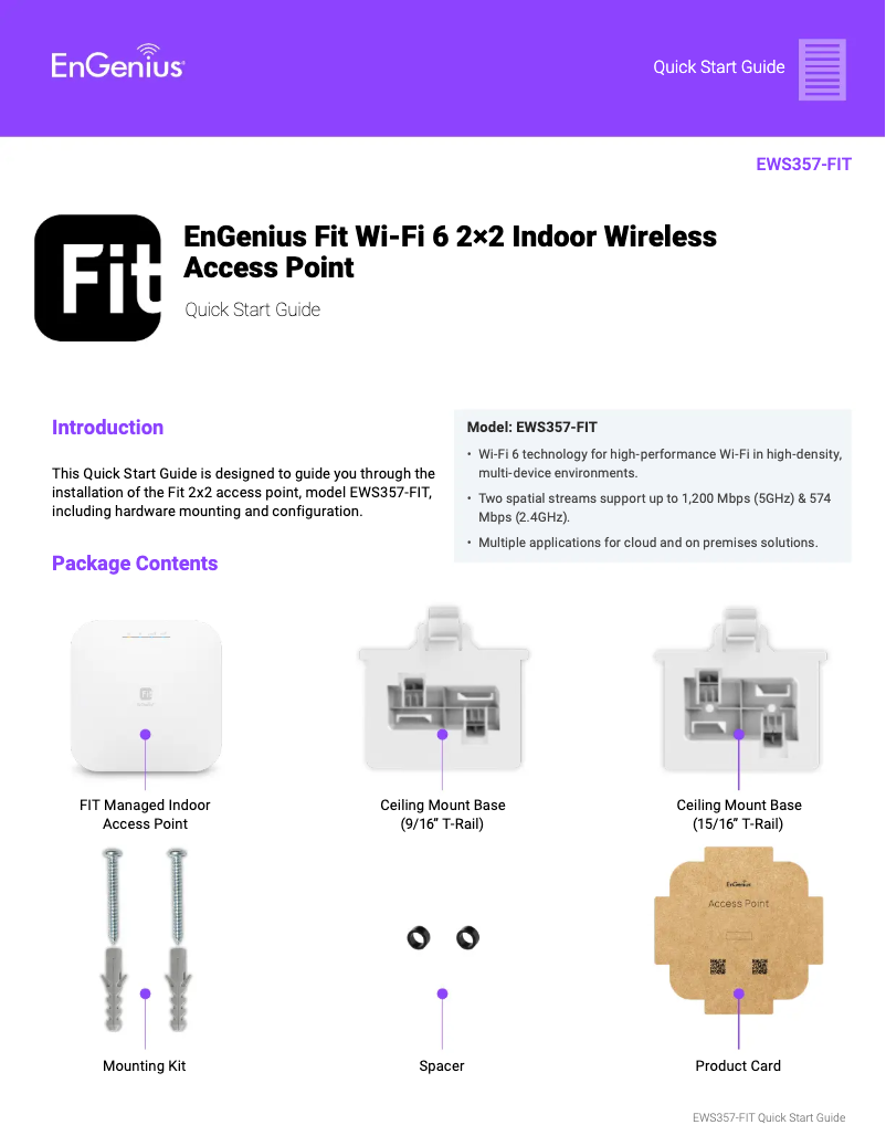 Image de la première page du manuel de l'appareil EWS357-FIT