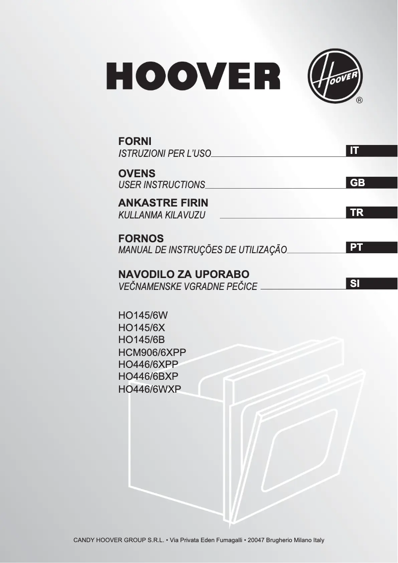 Page n°1 - Manuel utilisateur Hoover HCM906/6XPP