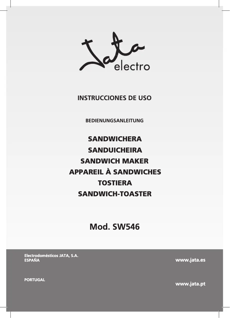 Page 1 de la notice Manuel utilisateur Jata SW546