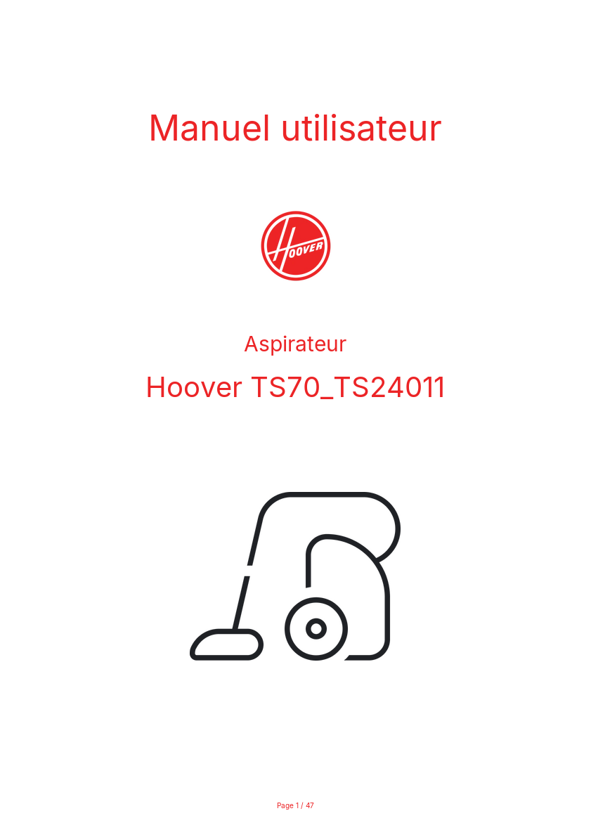 Image de la première page du manuel de l'appareil TS70_TS24011