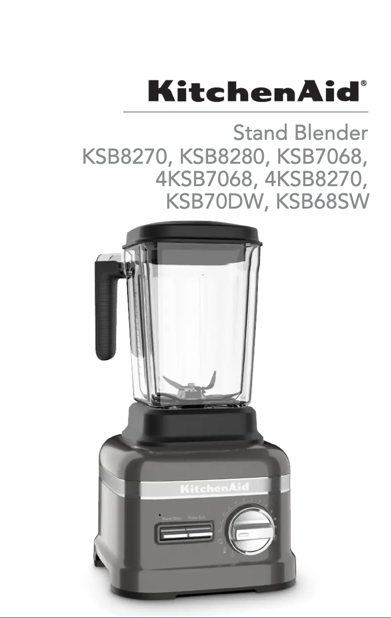 Page 1 de la notice Manuel utilisateur KitchenAid KSB7068OB=