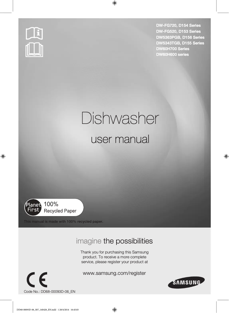 Page n°1 - Manuel utilisateur Samsung DW60H700FEA