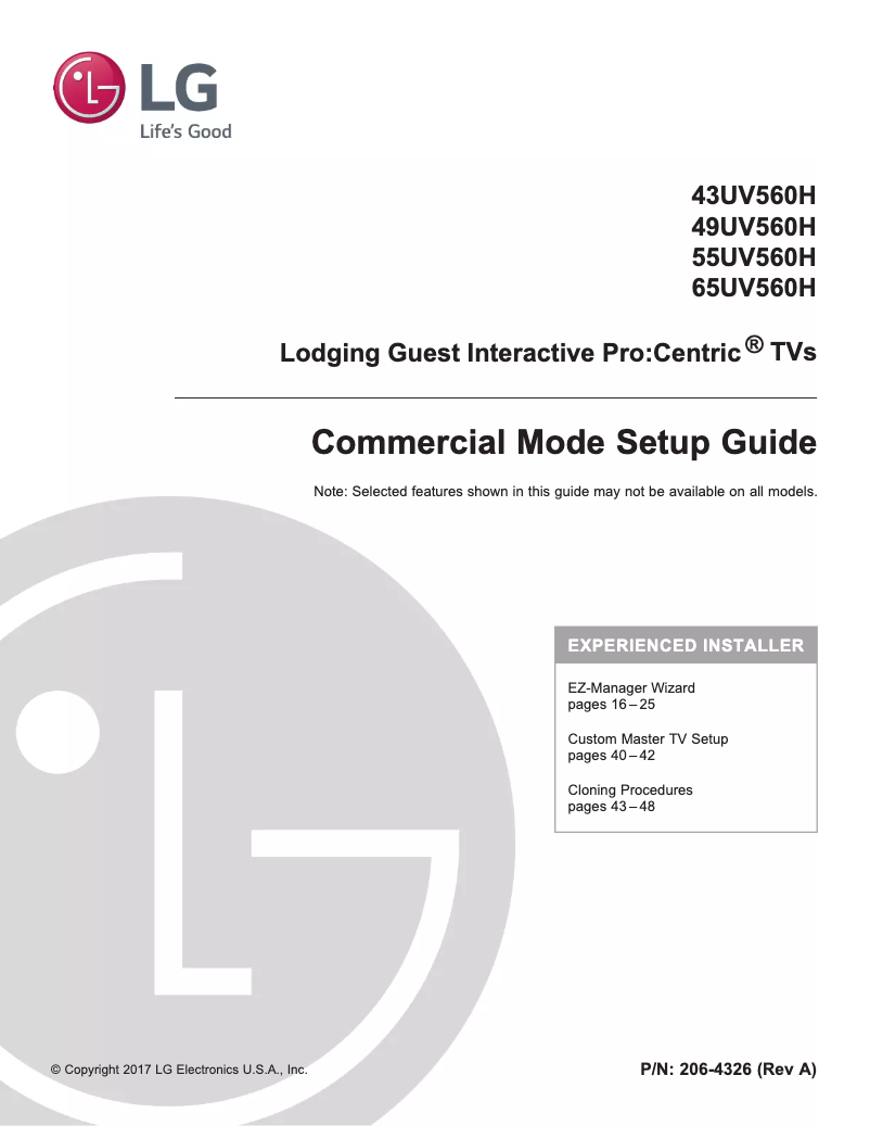 Page n°1 - Manuel utilisateur LG 43UV560H