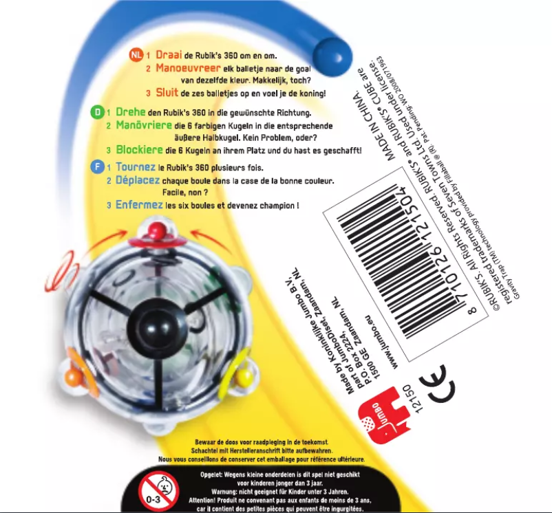 Page 1 de la notice Manuel utilisateur Jumbo Rubik's 360