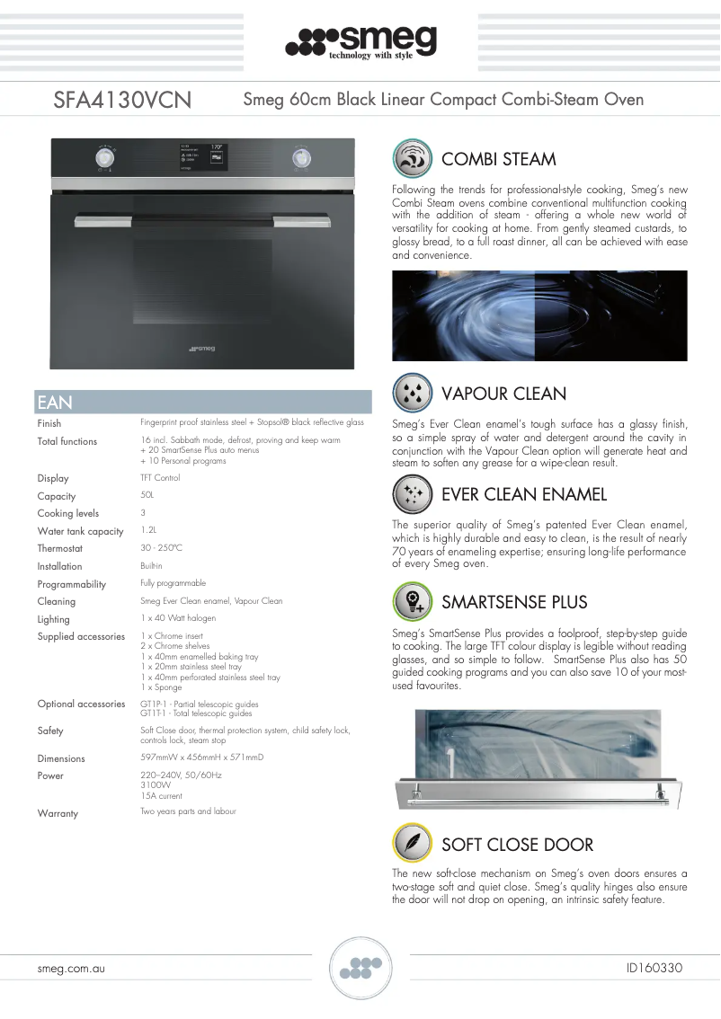 Page n°1 - Fiche technique Smeg SFA4130VCN