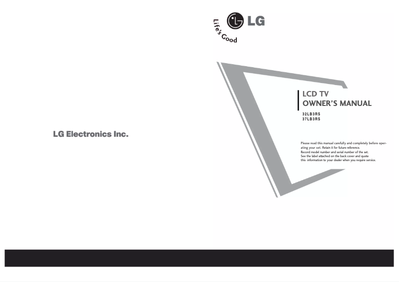 Image de la première page du manuel de l'appareil 32LB3RS