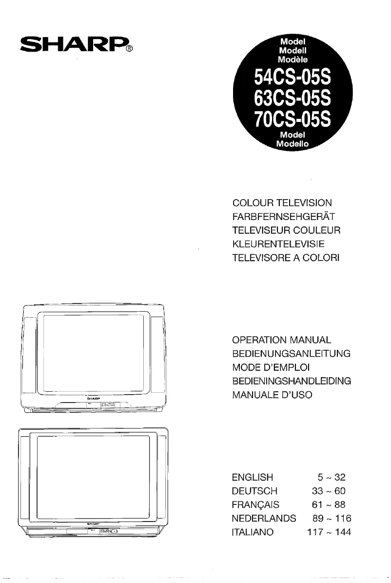 Page n°1 - Manuel utilisateur Sharp 70CS05S