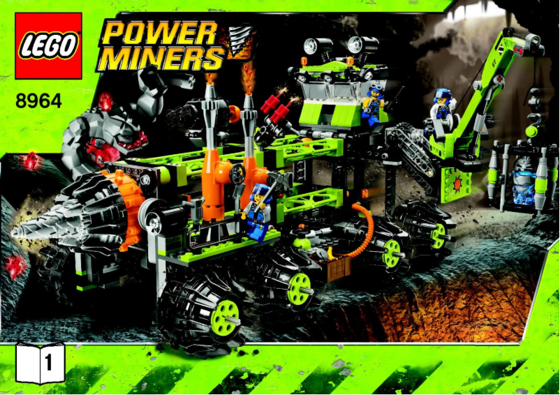 Page 1 de la notice Consignes visuelles Lego Power Miners 8964