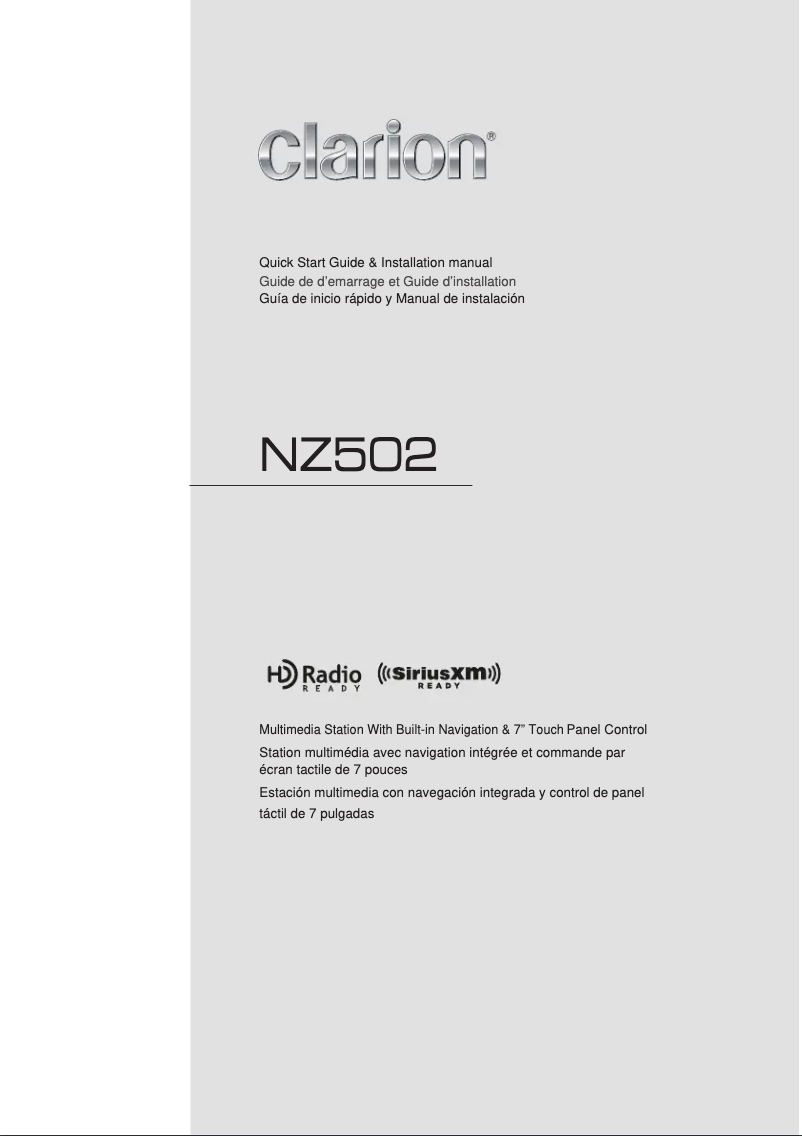 Page 1 de la notice Manuel utilisateur Clarion NZ502