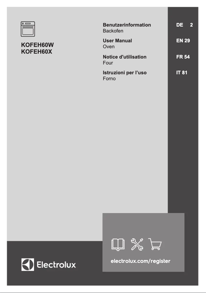 Imagen de la primera página del manual del dispositivo KOFEH60X