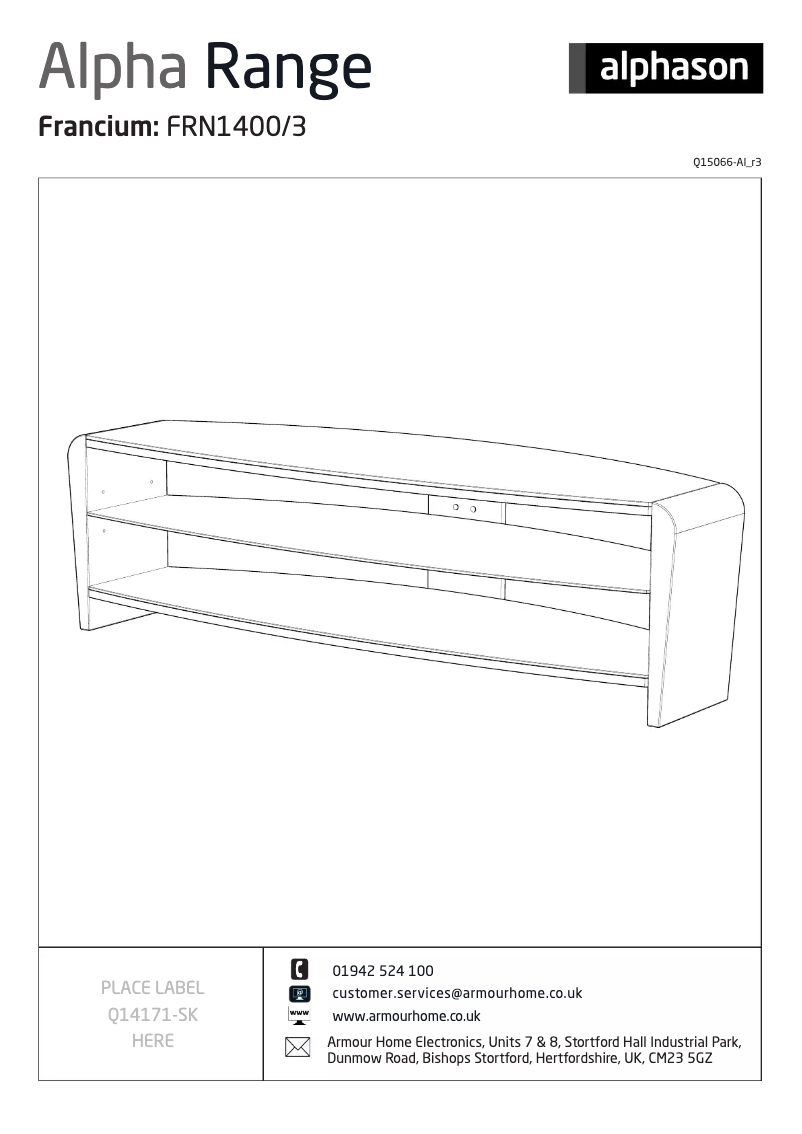 Page 1 de la notice Manuel utilisateur Alphason Francium 1400