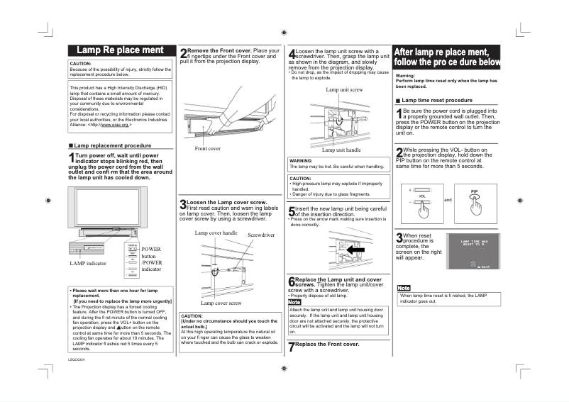 Page 1 of the manual User Manual Panasonic TY-LA1000