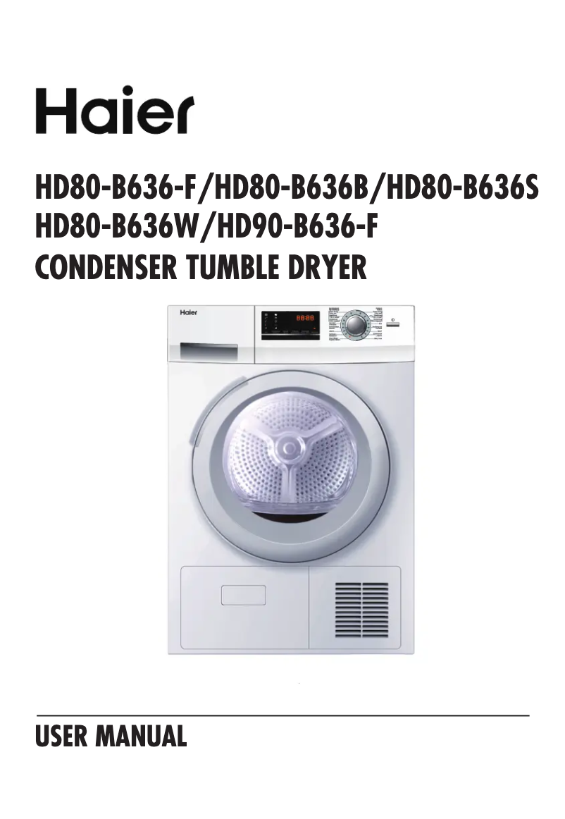 Image de la première page du manuel de l'appareil HD80-B636S