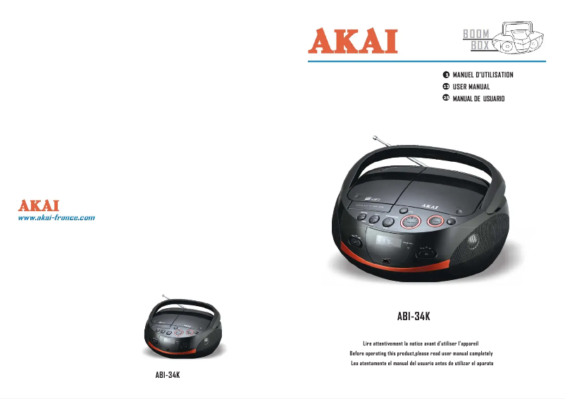 Page 1 de la notice Manuel utilisateur AKAI ABI-34K