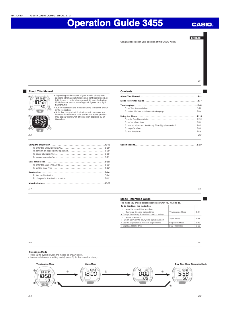 Page 1 de la notice Manuel utilisateur Casio Collection LW-203-4AVEF