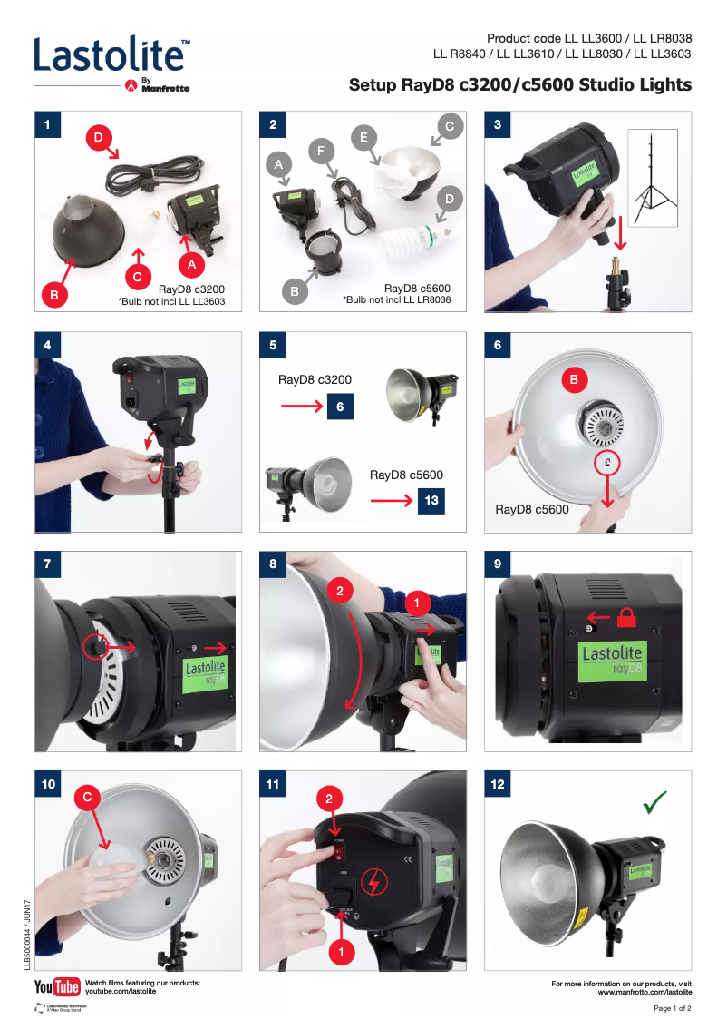 Page 1 de la notice Manuel utilisateur Manfrotto LL LL3603E