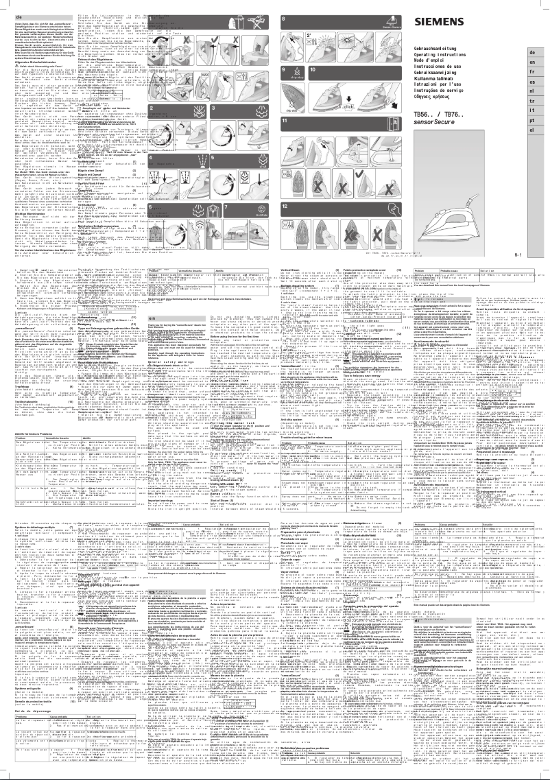 Page 1 de la notice Manuel d'utilisation et d'entretien Siemens sensorSecure TB76EXTREM