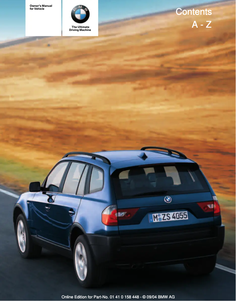 Page 1 de la notice Manuel utilisateur BMW X3 2.5i SAV (2005)