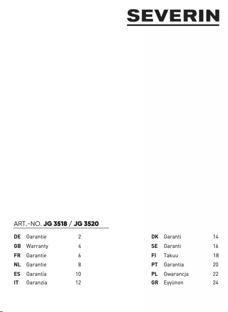 Image de la première page du manuel de l'appareil JG 3520