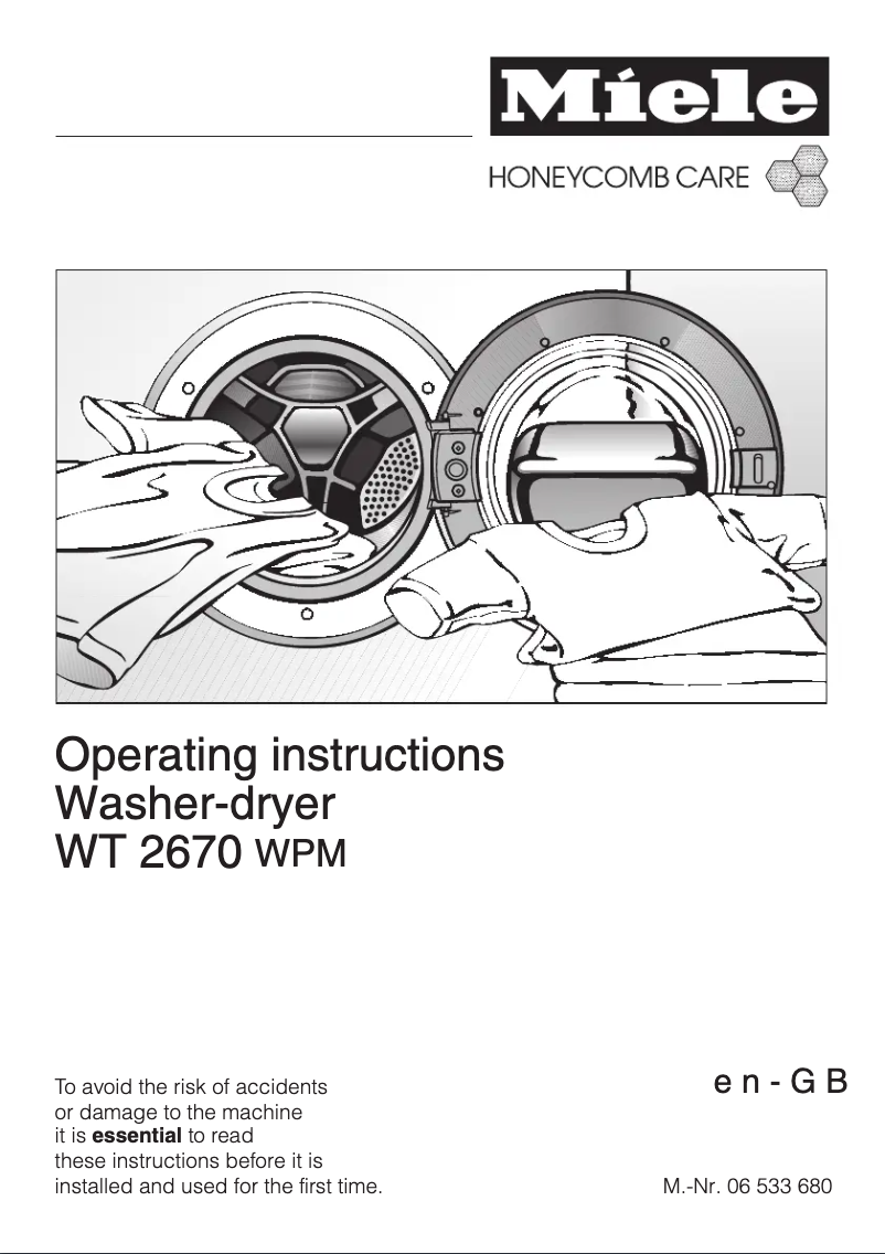 Page 1 de la notice Manuel utilisateur Miele WT 2670 WPM