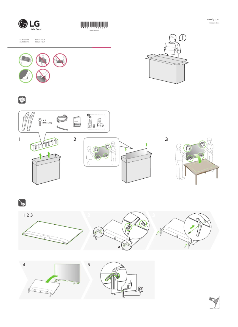 Page 1 de la notice Manuel utilisateur LG 43UN6950ZUA