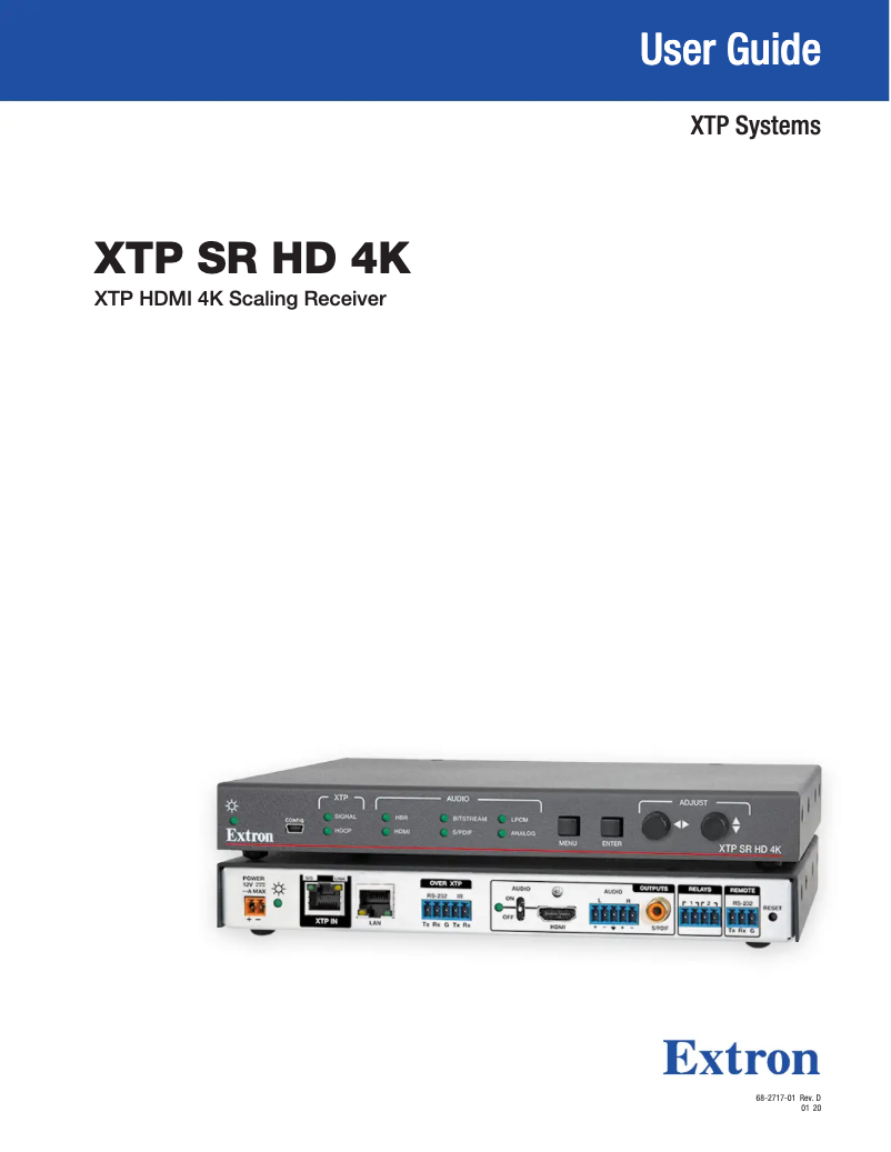 Page n°1 - Manuel utilisateur Extron XTP SR HD 4K