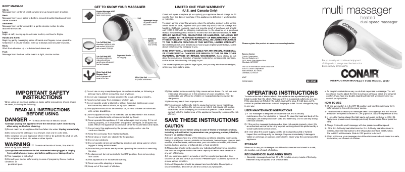Page 1 de la notice Manuel utilisateur Conair WM7F