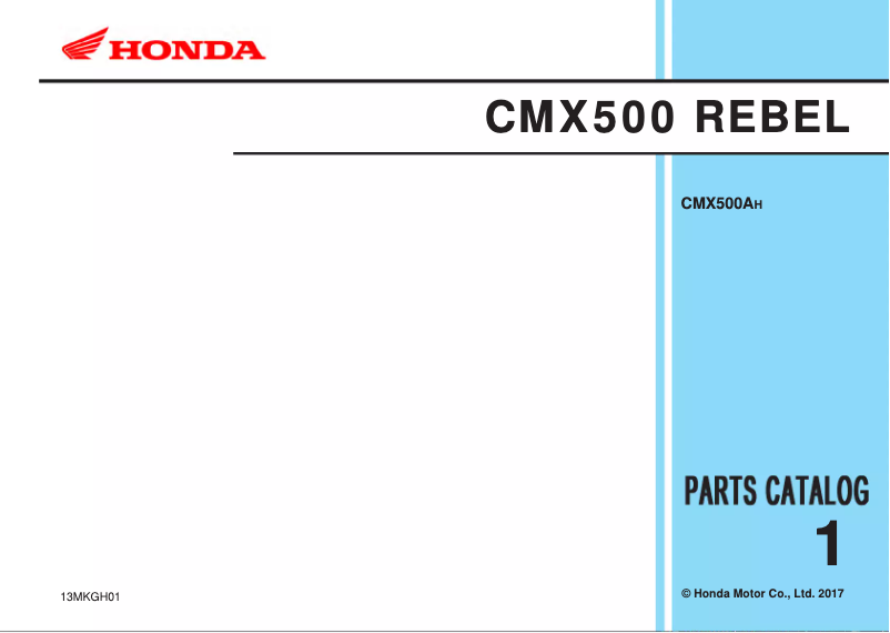 Image de la première page du manuel de l'appareil Rebel CMX500 (2017)