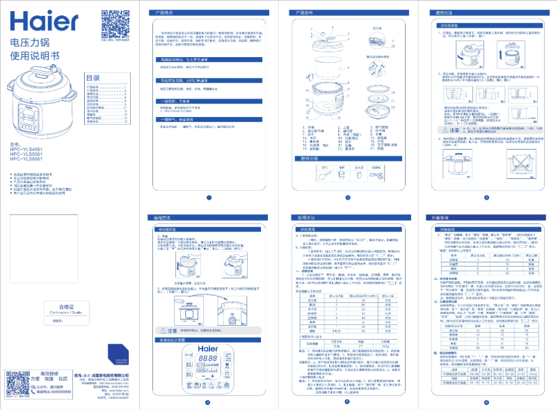 Page n°1 - Manuel utilisateur Haier HPC-YLS5061