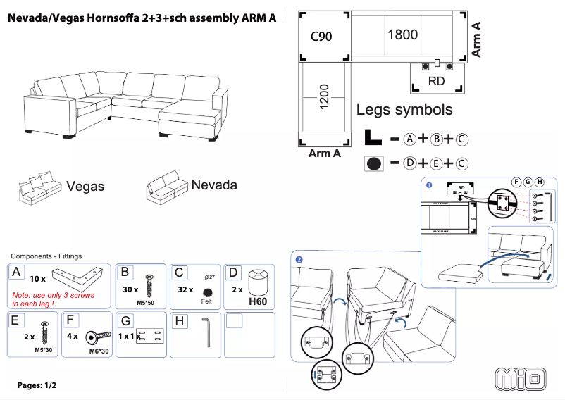 Page 1 de la notice Manuel utilisateur Mio Vegas