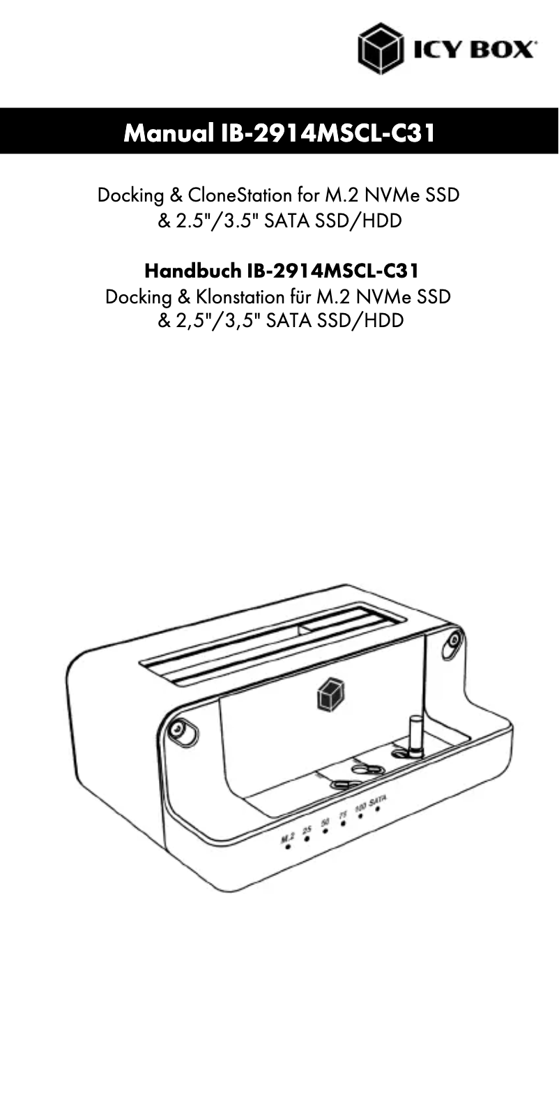 Page 1 de la notice Manuel utilisateur Icy Box IB-2914MSCL-C31
