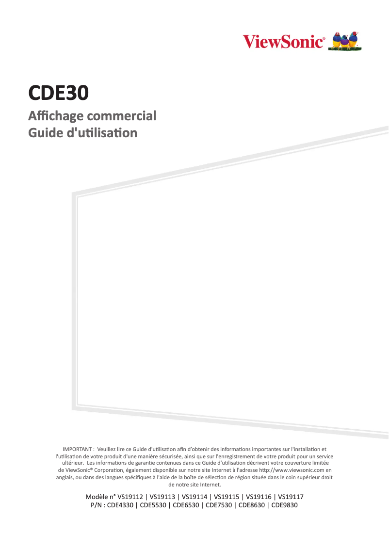 Page 1 de la notice Manuel utilisateur Viewsonic CDE5530