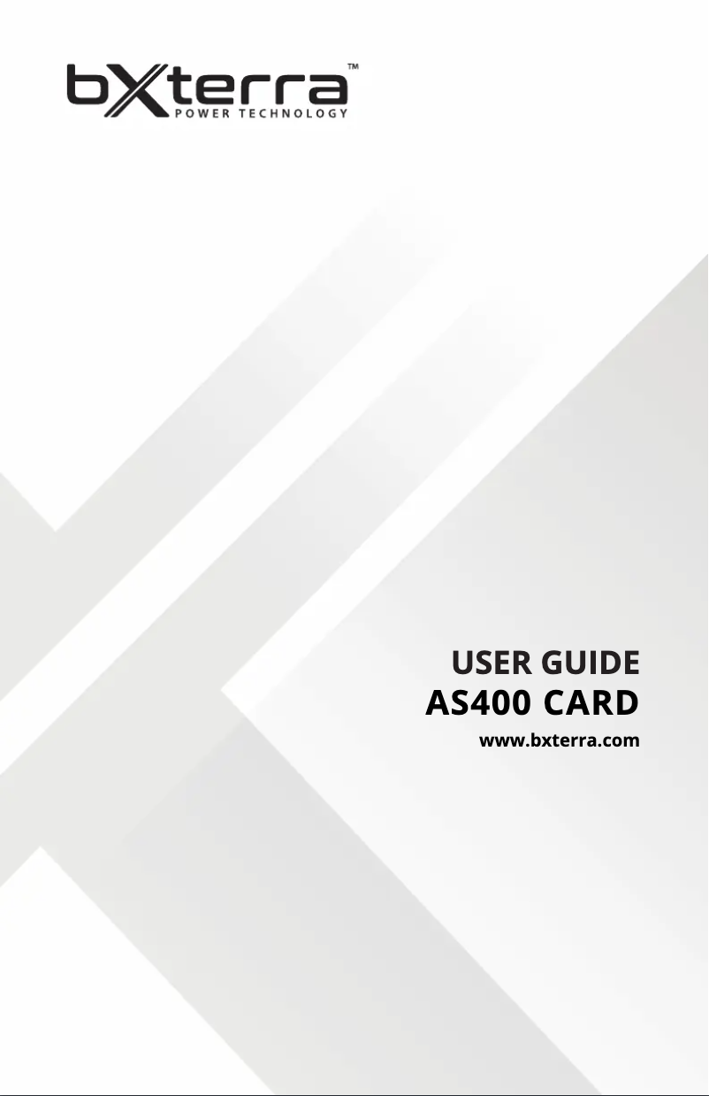 Page 1 de la notice Manuel utilisateur Bxterra AS400