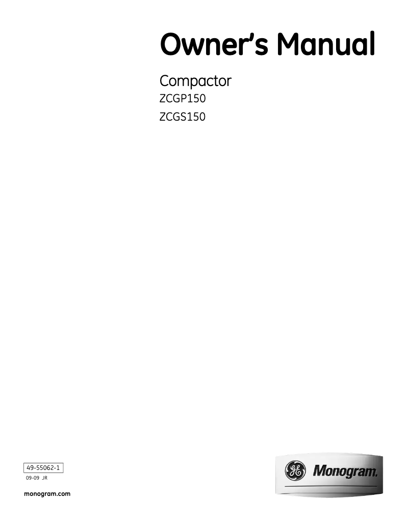 Imagen de la primera página del manual del dispositivo ZCGP150LII