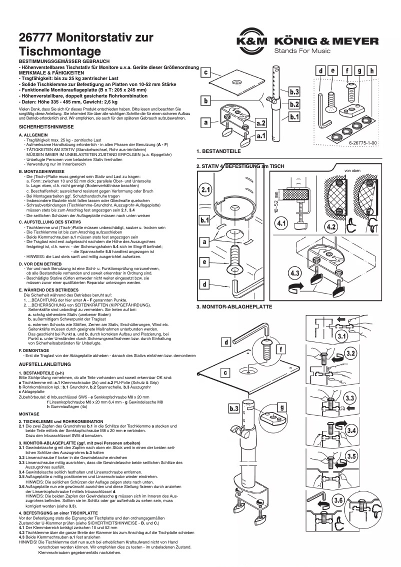 Page 1 de la notice Manuel utilisateur K&M 26777