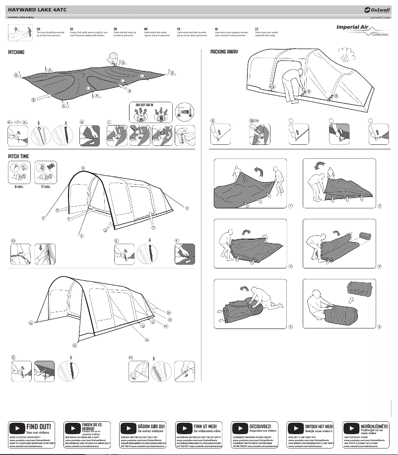 Page 1 de la notice Manuel utilisateur Outwell Hayward Lake 4 Air TC