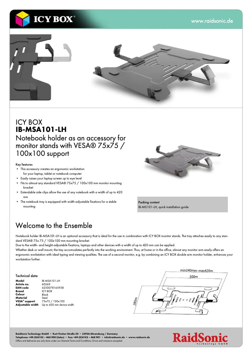 Image de la première page du manuel de l'appareil IB-MSA101-LH