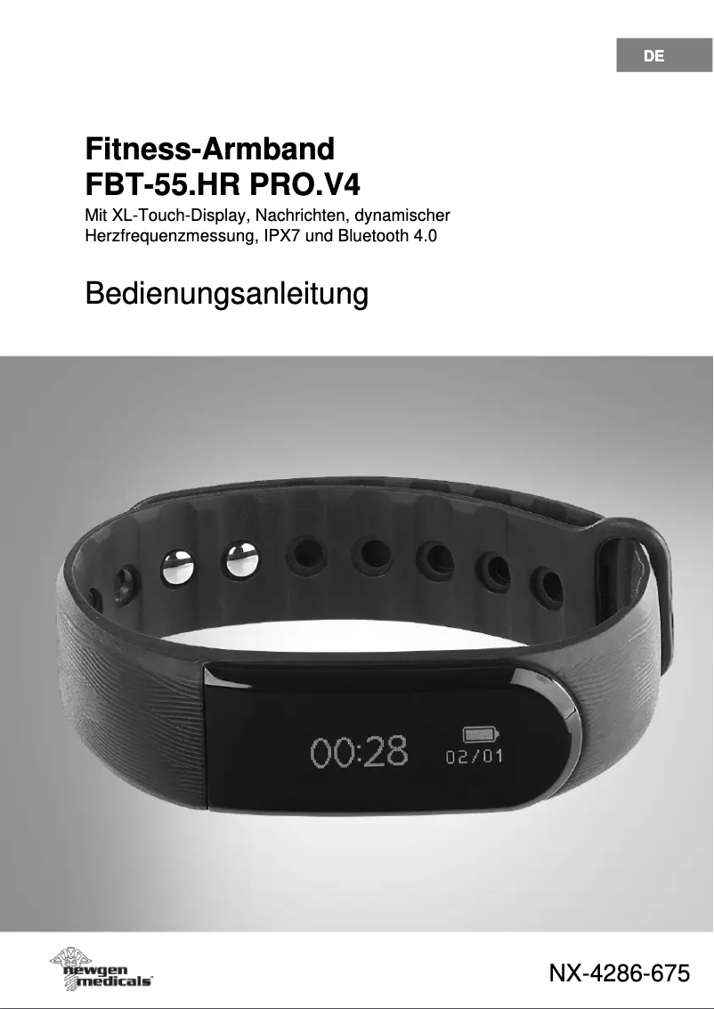 Page 1 de la notice Manuel utilisateur Newgen Medicals FBT-55.HR PRO.V4