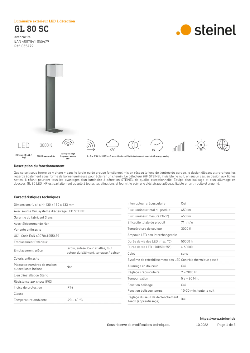 Imagen de la primera página del manual del dispositivo GL 80 SC