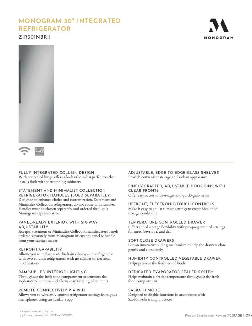 Image de la première page du manuel de l'appareil ZIR301NBRII