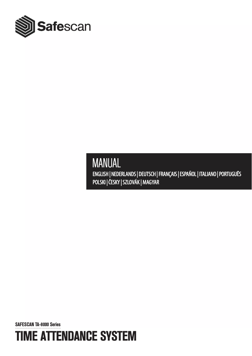 Page n°1 - Manuel utilisateur Safescan TA-8030