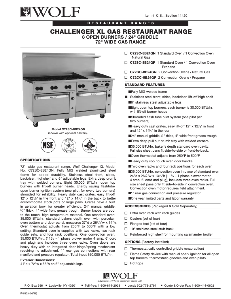 Image de la première page du manuel de l'appareil C72SC-8B24G
