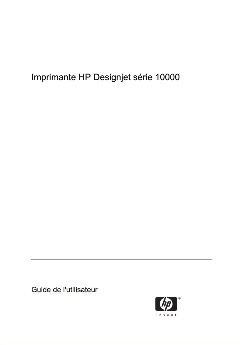 Page 1 de la notice Manuel utilisateur HP DesignJet 10000s